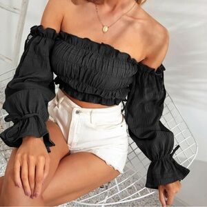 Elegant Black Off-Shoulder Top